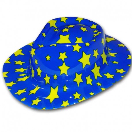 Cappello Cowboy blu - stelle gialle