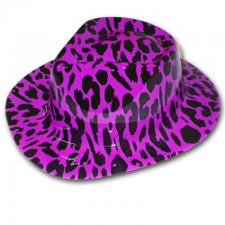 Cappello Cowboy viola leopardato